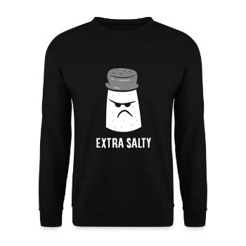 Extra Salty Gamer Lustiges Salziges Spielen - Unisex Pullover - Schwarz - Vorne - Alina (178cm) & Michal (187cm)