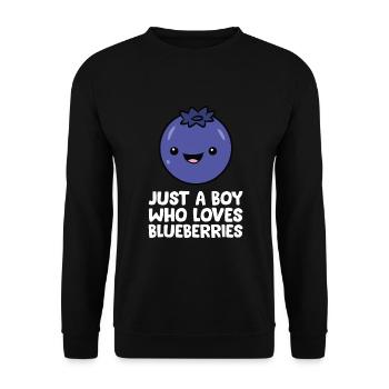Nur ein Junge, der Blaubeeren liebt - Unisex Pullover - Schwarz - Vorne - Alina (178cm) & Michal (187cm)