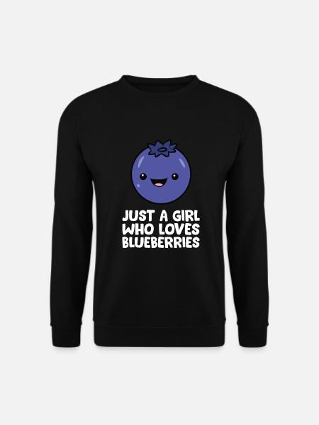 Nur ein Mädchen, das Blaubeeren liebt - Unisex Pullover - Schwarz
