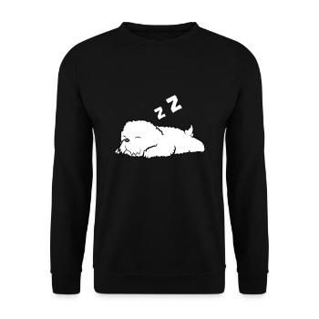 Mignon Bichon Frise Endormi Chien - Sweat-shirt Unisexe - noir - Devant - Alina (178cm) & Michal (187cm)