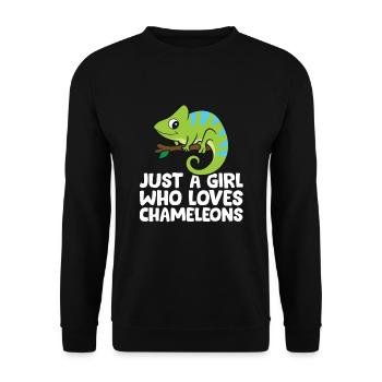 Just a Girl Who Loves Chameleons - Unisex Sweatshirt - black - Front - Alina (178cm) & Michal (187cm)