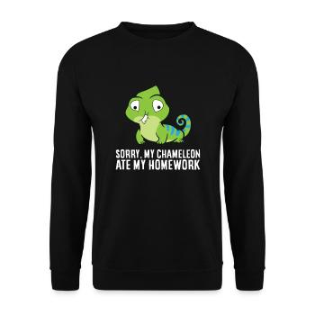 Désolé, mon caméléon a mon - Sweat-shirt Unisexe - noir - Devant - Alina (178cm) & Michal (187cm)