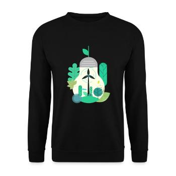 Light bulb Wind power Wind power - Unisex Sweatshirt - black - Front - Alina (178cm) & Michal (187cm)