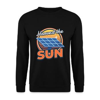 Harvest The Sun Solar Photovoltaic Sun - Unisex Sweatshirt - black - Front - Alina (178cm) & Michal (187cm)