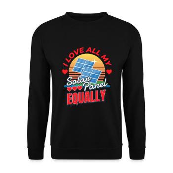 Love My Solar Panel Photovoltaik Sonne - Unisex Pullover - Schwarz - Vorne - Alina (178cm) & Michal (187cm)