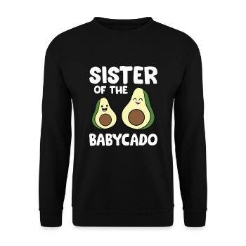 Avocado Baby Pregnancy Sister Of The Babycado - Unisex Sweatshirt - black - Front - Alina (178cm) & Michal (187cm)