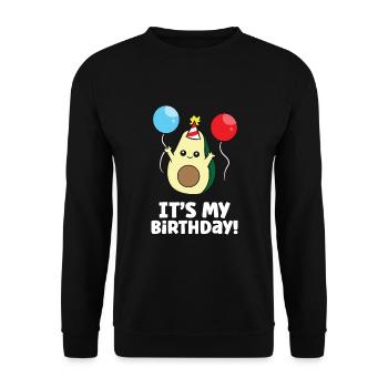 Avocado It's My Birthday Avocado Birthday - Unisex Sweatshirt - black - Front - Alina (178cm) & Michal (187cm)