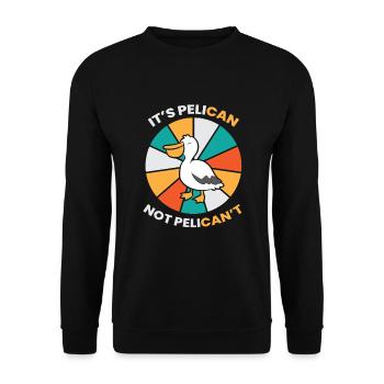 Il s’appelle Pelican, Not Pelicant Love Pelicans - Sweat-shirt Unisexe - noir - Devant - Alina (178cm) & Michal (187cm)