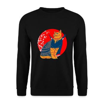 Samurai Japan Fighter Japanese Art - Unisex Sweatshirt - black - Front - Alina (178cm) & Michal (187cm)