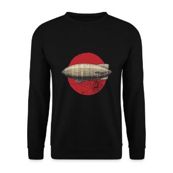 Zeppelin Airship Pilot Retro - Unisex Sweatshirt - black - Front - Alina (178cm) & Michal (187cm)