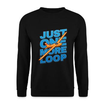 Just One More Loop Segelflugzeug - Unisex Pullover - Schwarz - Vorne - Alina (178cm) & Michal (187cm)