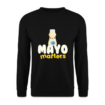 Mayo Matters Mayonnaise Sauce BBQ Grill - Unisex Pullover - Schwarz - Vorne - Alina (178cm) & Michal (187cm)