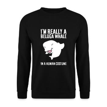 Je suis vraiment un béluga dans un - Sweat-shirt Unisexe - noir - Devant - Alina (178cm) & Michal (187cm)