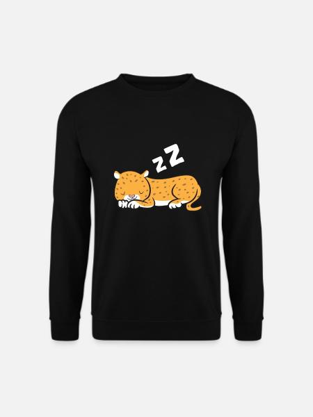 Śpiący Jaguar Lazy Jaguar Piżama - Bluza unisex - czarny