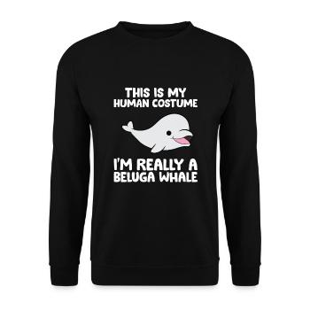 C’est mon costume humain je suis vraiment - Sweat-shirt Unisexe - noir - Devant - Alina (178cm) & Michal (187cm)