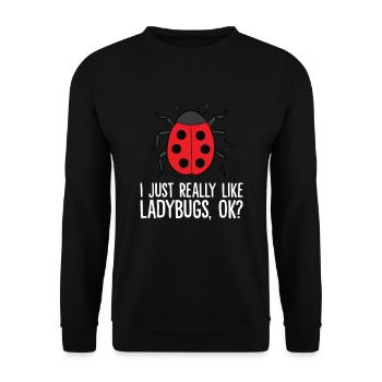 Ladybug Lover I Just Really Like Ladybugs - Unisex Sweatshirt - black - Front - Alina (178cm) & Michal (187cm)