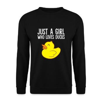 Rubber Duck Girl Just a Girl Who Loves Ducks - Unisex Sweatshirt - black - Front - Alina (178cm) & Michal (187cm)