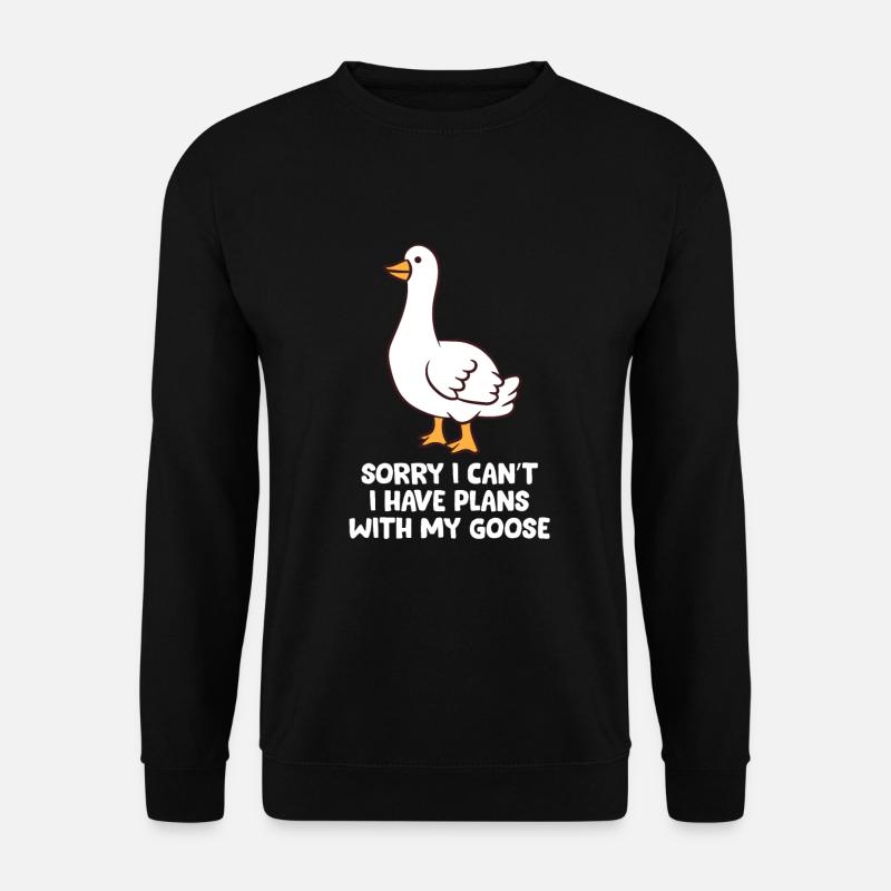 Lustige Gans Tut mir leid, ich kann nicht, ich - Unisex Pullover - Schwarz