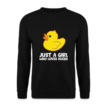Juste une fille qui aime les canards - Sweat-shirt Unisexe - noir - Devant - Alina (178cm) & Michal (187cm)