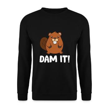 Funny Beaver Dam It Cute Beaver - Unisex Sweatshirt - black - Front - Alina (178cm) & Michal (187cm)