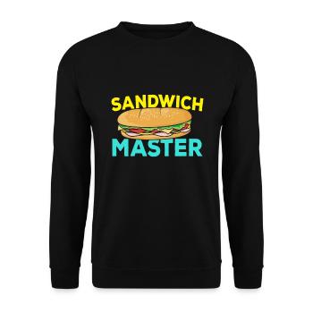 Sandwich Master Fast Food - Unisex Pullover - Schwarz - Vorne - Alina (178cm) & Michal (187cm)