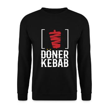 Doner Kebab Kebab Kebab skewer Rotisserie Snack - Unisex Sweatshirt - black - Front - Alina (178cm) & Michal (187cm)