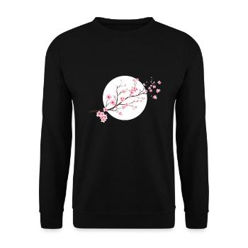 Cherry Blossoms Spring Japan Nature - Unisex Sweatshirt - black - Front - Alina (178cm) & Michal (187cm)