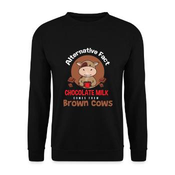 Chocolate Milk Brown Cows Schokolade - Unisex Pullover - Schwarz - Vorne - Alina (178cm) & Michal (187cm)