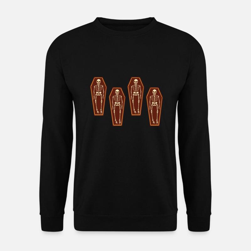 Skellett in Sarg Särge Halloween - Unisex Pullover - Schwarz