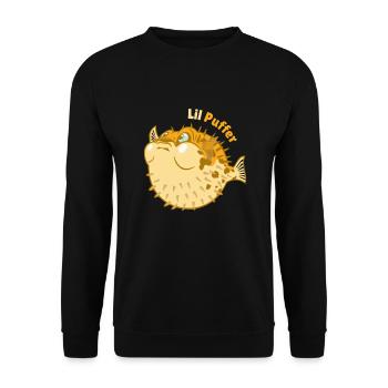 Lil Buffer Puffer Fish Sea - Unisex Sweatshirt - black - Front - Alina (178cm) & Michal (187cm)