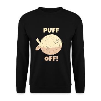 Puff Off! Poisson-globe mer - Sweat-shirt Unisexe - noir - Devant - Alina (178cm) & Michal (187cm)