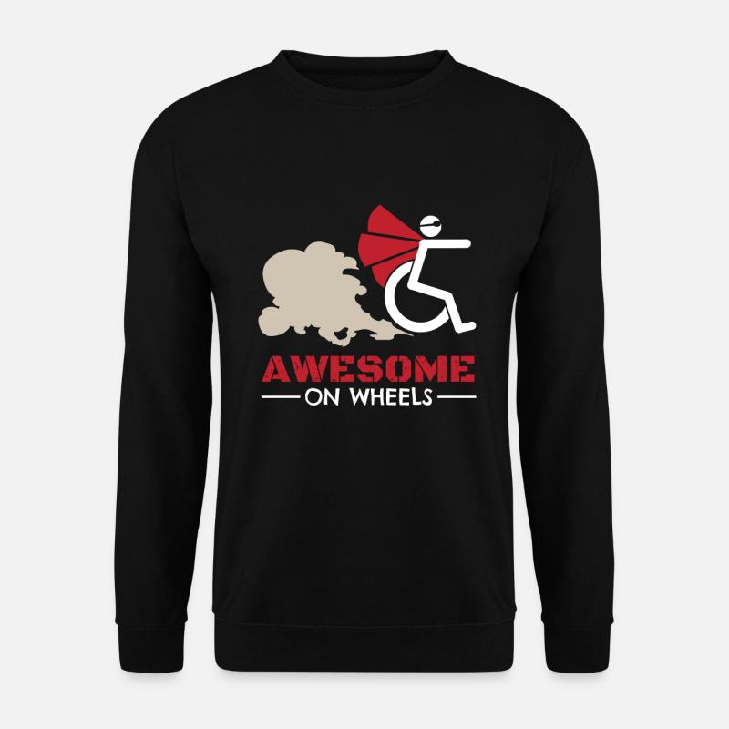Awesome On Wheels Rollstuhlfahrer - Unisex Pullover - Schwarz