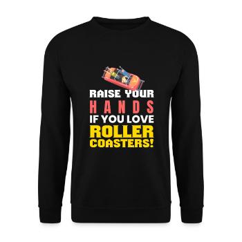 You Love Rollercoasters Roller Coaster - Unisex Sweatshirt - black - Front - Alina (178cm) & Michal (187cm)