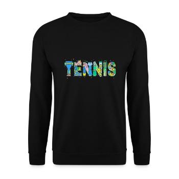 Tennis Tennisschläger Tennisspieler - Unisex Pullover - Schwarz - Vorne - Alina (178cm) & Michal (187cm)