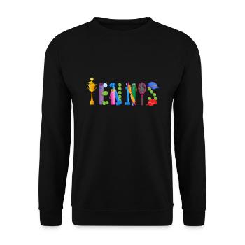 Tennis Tennisschläger Tennisspieler - Unisex Pullover - Schwarz - Vorne - Alina (178cm) & Michal (187cm)