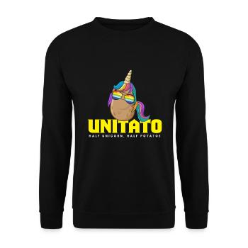 Unitato Kartoffel Einhorn - Unisex Pullover - Schwarz - Vorne - Alina (178cm) & Michal (187cm)