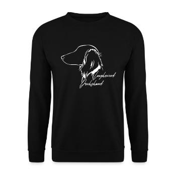 TECKEL À POIL LONG Profil Chiens Chien Wilsigns - Sweat-shirt Unisexe - noir - Devant - Alina (178cm) & Michal (187cm)