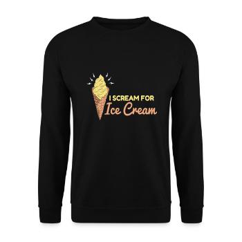 Scream For Ice Cream Eiscreme Eis - Unisex Pullover - Schwarz - Vorne - Alina (178cm) & Michal (187cm)