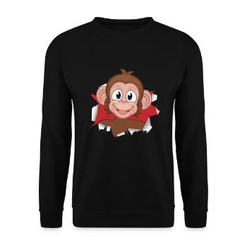 Monkey Children Monkey Child Chimpanzee - Unisex Sweatshirt - black - Front - Alina (178cm) & Michal (187cm)