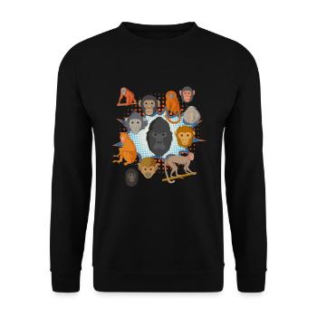 Monkey Children Monkey Species Chimpanzee - Unisex Sweatshirt - black - Front - Alina (178cm) & Michal (187cm)