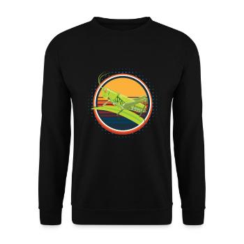 Grashüpfer Insekten Heuschrecke - Unisex Pullover - Schwarz - Vorne - Alina (178cm) & Michal (187cm)
