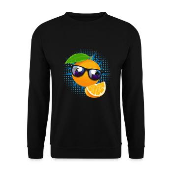 Orange Sunglasses Juice Fruit - Unisex Sweatshirt - black - Front - Alina (178cm) & Michal (187cm)