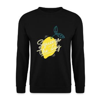 Squeeze The Day LemonAde - Unisex Sweatshirt - black - Front - Alina (178cm) & Michal (187cm)