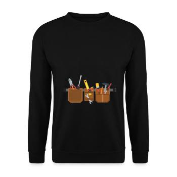 Tool Belt Craftsmen DO-IT-YOURSELFers - Unisex Sweatshirt - black - Front - Alina (178cm) & Michal (187cm)