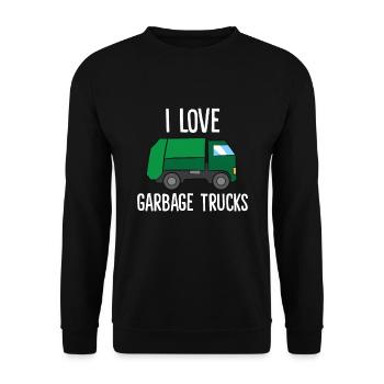 I Love Garbage Trucks - Unisex Sweatshirt - black - Front - Alina (178cm) & Michal (187cm)