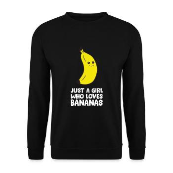 Just a Girl Who Loves Bananas - Unisex Sweatshirt - black - Front - Alina (178cm) & Michal (187cm)