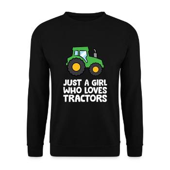 Juste une fille qui aime les tracteurs - Sweat-shirt Unisexe - noir - Devant - Alina (178cm) & Michal (187cm)