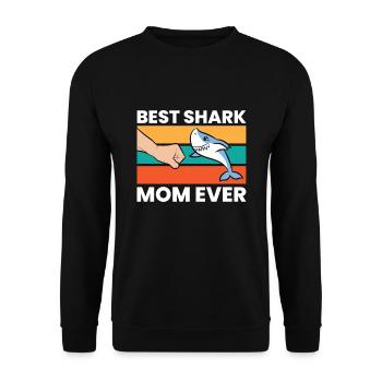 Shark Lover Mama Meilleure maman requin de tous les temps - Sweat-shirt Unisexe - noir - Devant - Alina (178cm) & Michal (187cm)