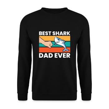 Shark Lover Papa Meilleur requin Papa Jamais - Sweat-shirt Unisexe - noir - Devant - Alina (178cm) & Michal (187cm)