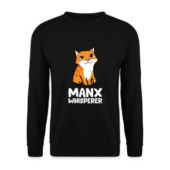 Funny Manx Cat Cute Manx Whisperer - Unisex Pullover - Schwarz - Vorne - Alina (178cm) & Michal (187cm)